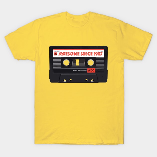 Classic Cassette Tape Mixtape - Awesome Since 1987 Birthday Gift T-Shirt by DankFutura